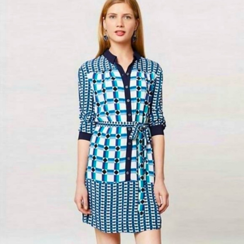 Maeve Mod Plaid Shirtdress